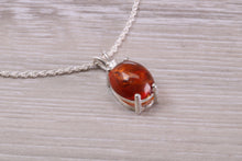 Load image into Gallery viewer, Natural Oval Cut Amber set Necklace, Made From Solid Sterling Silver