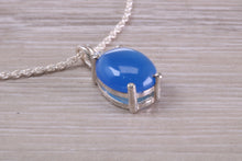 Load image into Gallery viewer, Natural Oval Cut Blue Agate set Necklace, Made From Solid Sterling Silver