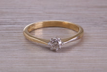 Load image into Gallery viewer, Dainty Quarter carat Diamond set 18ct Yellow Gold Solitaire