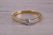 Load image into Gallery viewer, Dainty Quarter carat Diamond set 18ct Yellow Gold Solitaire