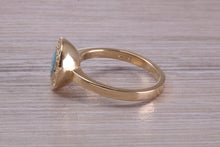 Load image into Gallery viewer, Beautiful Fiery Natural Opal and Diamonds set Gold Ring