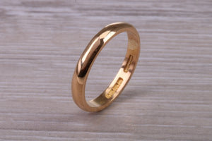 3 mm Wide 22ct Yellow Gold Traditional D Profile Wedding Band