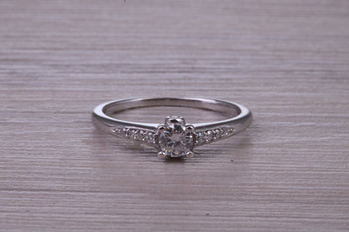 Dainty Third of a carat Diamond set 18ct White Gold Engagement Ring