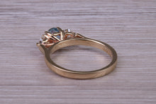 Load image into Gallery viewer, Aquamarine and Diamond set Trilogy Ring