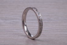 Load image into Gallery viewer, Half Circle Diamond set Platinum Band