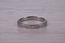 Load image into Gallery viewer, Half Circle Diamond set Platinum Band