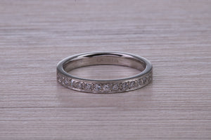 Half Circle Diamond set Platinum Band