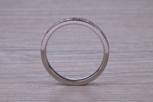 Half Circle Diamond set Platinum Band