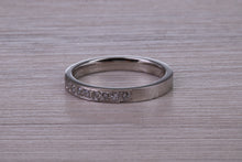 Load image into Gallery viewer, Half Circle Diamond set Platinum Band