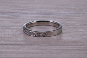 Half Circle Diamond set Platinum Band