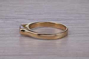 Half carat Oval cut Certified Natural Diamond set 18ct Yellow Gold Solitaire