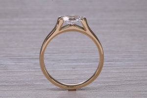 Half carat Oval cut Certified Natural Diamond set 18ct Yellow Gold Solitaire