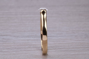 Half carat Oval cut Certified Natural Diamond set 18ct Yellow Gold Solitaire