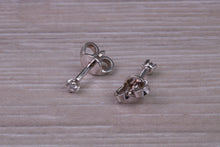 Load image into Gallery viewer, Tiny and Simple Everyday Diamond Solitaire Stud Earrings in 18ct White Gold