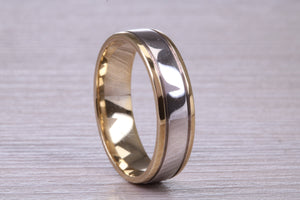 Matching Bridal His and Hers 18ct White and Yellow Gold Wedding Band