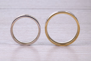 Diamond set Matching Bridal His and Hers 18ct White and Yellow Gold Wedding Bands