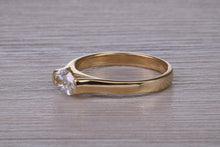 Load image into Gallery viewer, Half carat Oval cut Certified Natural Diamond set 18ct Yellow Gold Solitaire