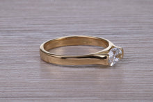 Load image into Gallery viewer, Half carat Oval cut Certified Natural Diamond set 18ct Yellow Gold Solitaire