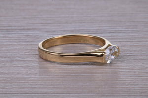 Half carat Oval cut Certified Natural Diamond set 18ct Yellow Gold Solitaire