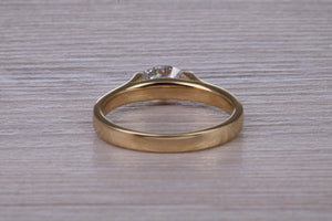 Half carat Oval cut Certified Natural Diamond set 18ct Yellow Gold Solitaire