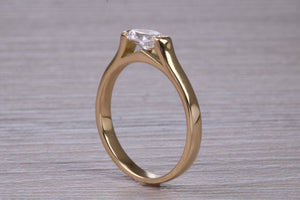 Half carat Oval cut Certified Natural Diamond set 18ct Yellow Gold Solitaire