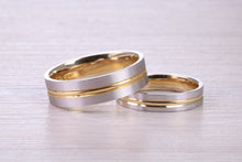Load image into Gallery viewer, Matching Bridal His and Hers 18ct White and Yellow Gold Wedding Band