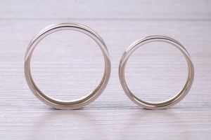 Matching Bridal His and Hers 18ct White and Yellow Gold Wedding Band