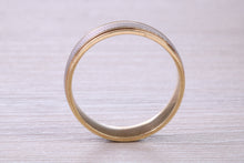 Load image into Gallery viewer, 6 mm Wide Two Tone White and Yellow Gold Wedding Band