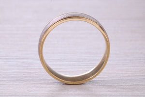 6 mm Wide Two Tone White and Yellow Gold Wedding Band
