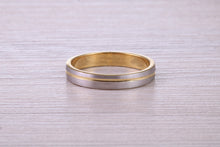 Load image into Gallery viewer, 3 mm Wide Two Tone 18ct White and Yellow Gold Wedding Band