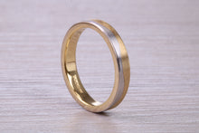 Load image into Gallery viewer, 4 mm Wide Two Tone 18ct White and Yellow Gold Wedding Band