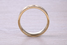 Load image into Gallery viewer, 6 mm wide Diamond set Yellow Gold Unisex Band