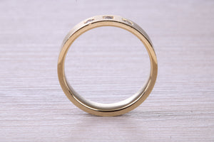 6 mm wide Diamond set Yellow Gold Unisex Band