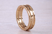 Load image into Gallery viewer, Gents 6 mm wide Chunky Cut Out Yellow Gold Band