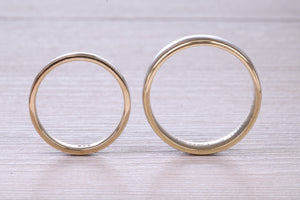 Matching Bridal His and Hers 18ct White and Yellow Gold Wedding Band