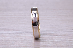 Matching Bridal His and Hers 18ct White and Yellow Gold Wedding Band