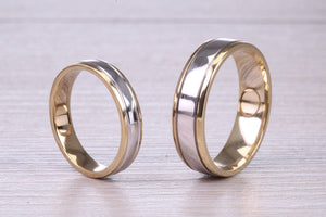 Matching Bridal His and Hers 18ct White and Yellow Gold Wedding Band