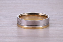 Load image into Gallery viewer, Diamond set 18ct White and Yellow Gold 6mm Wide Wedding Band