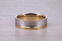Load image into Gallery viewer, Diamond set 18ct White and Yellow Gold 6mm Wide Wedding Band