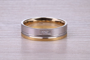 Diamond set Matching Bridal His and Hers 18ct White and Yellow Gold Wedding Bands