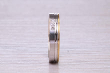 Load image into Gallery viewer, Diamond set Matching Bridal His and Hers 18ct White and Yellow Gold Wedding Bands