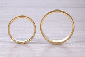 Bridal set His and Hers 18ct Yellow Gold Patterned Wedding Bands