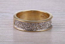 Load image into Gallery viewer, 6 mm Wide Half carat Pave Diamond set 18ct Yellow Gold Band