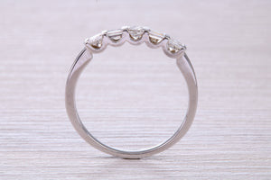 Half carat Baguette and Square Princess cut Diamond set 18ct White Gold Eternity Ring