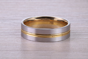 Matching Bridal His and Hers 18ct White and Yellow Gold Wedding Band