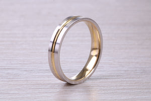 Matching Bridal His and Hers 18ct White and Yellow Gold Wedding Band