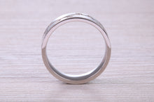 Load image into Gallery viewer, 6 mm Wide Machine Patterned White Gold Band