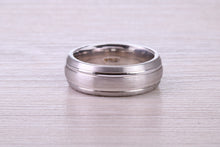 Load image into Gallery viewer, 6 mm Wide Patterned White Gold Band