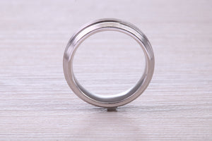 6 mm Wide Patterned White Gold Band