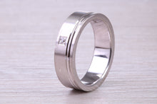 Load image into Gallery viewer, Chunky 6 mm Wide Gents Diamond set White Gold Band